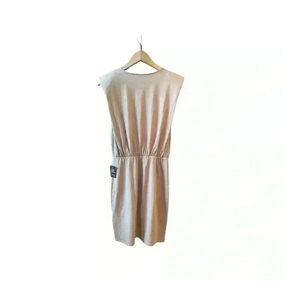 Express Tan Beige Taupe Summer Mini Dress Cap Sleeve - Picture 3 of 10